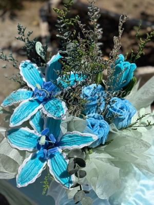 Plush Wire Bouquet with Dried Flowers made to order