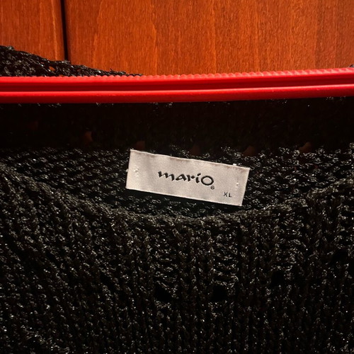 Shirt with sleeves and fringes like new, black