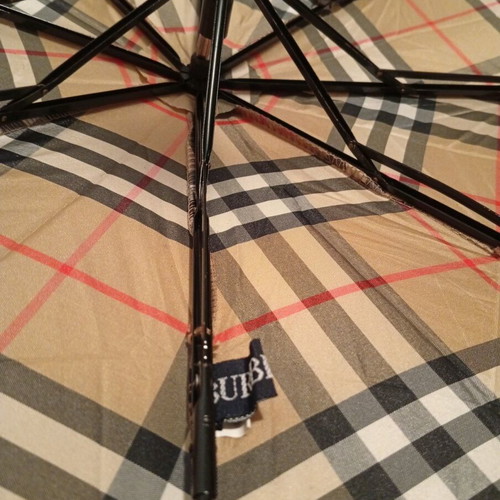 Burberry folding umbrella and Johnstones of Elgin cashmere scarf used