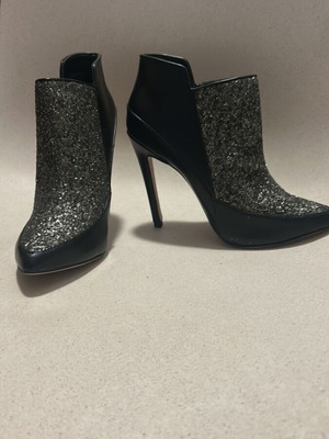ASOS ankle boots new black with grey glitter, size 37