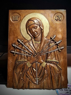 Ανάγλυφη εικόνα της Παναγίας της Επτάσπαθης καινούργια