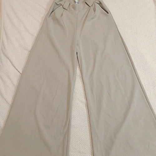 Elastic pants like new, beige, wide fit