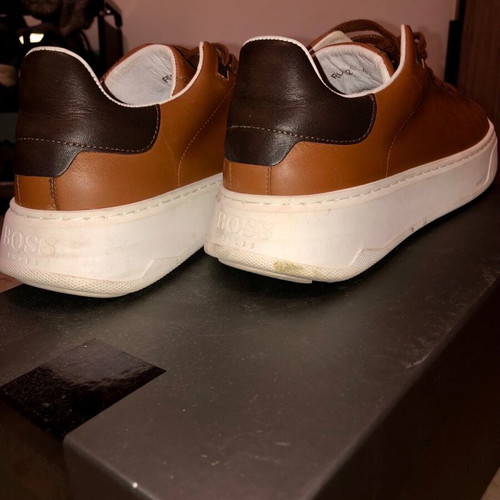 BOSS Men's Leather Sneakers like new, brown, size 41