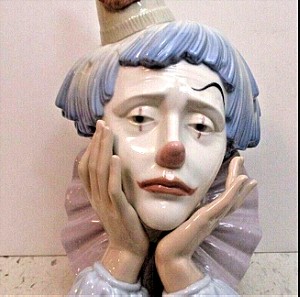 Lladro Sad Clown 5129 Σπάνιο και πανέμορφο.