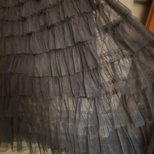 Tulle skirt long new, grey, with lining and elastic waist
