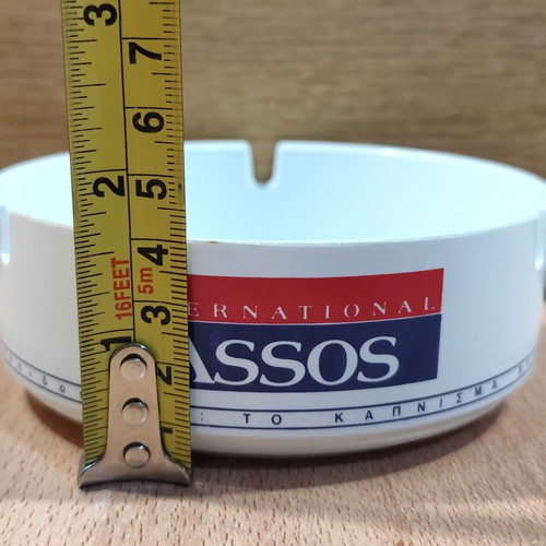 Assos International plastic ashtray used, vintage cigarette advertising
