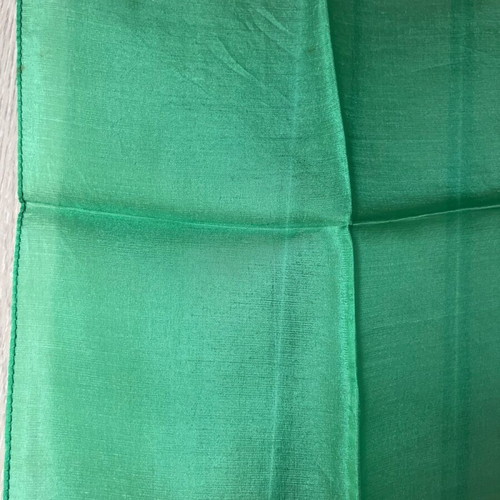 Silk pocket square used, emerald green