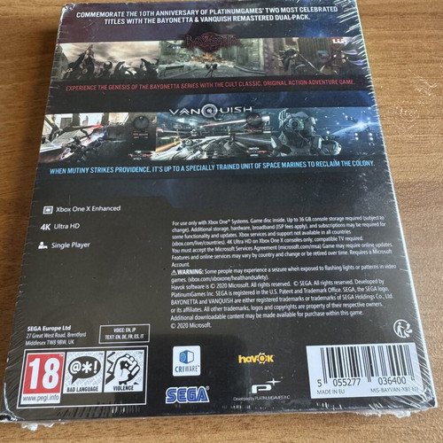 Bayonetta & Vanquish 10th Anniversary Bundle Launch Edition Xbox One game new