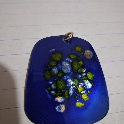 Vintage Mid-Century Copper Pendant with Enamel from Kunst Email