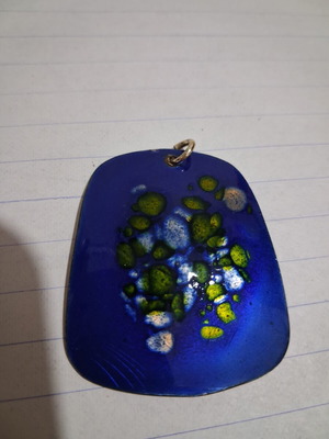Vintage Mid-Century Copper Pendant with Enamel from Kunst Email