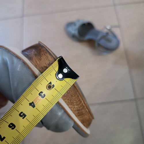 Zara sandals used, gray, size 38, wooden heel