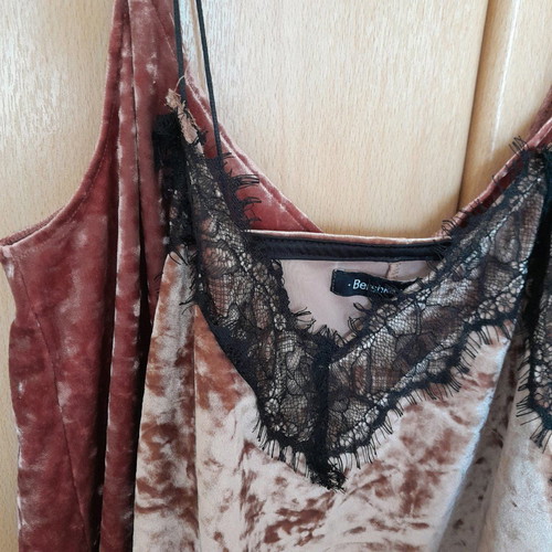 Velvet tops used, pack of 2, orange terracotta, small-medium