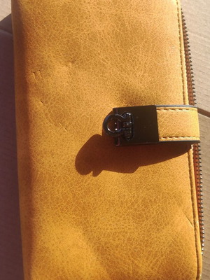 Large wallet unused orange 20x10x4 cm