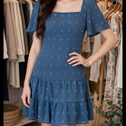 Navy Blue Summer Dress Shein like new, size S, square neck