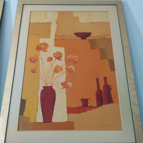Framed paintings set of 2, 88x68 and 88x43 cm