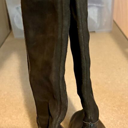 Spanish leather and suede boots like new, size 37.5-38, black