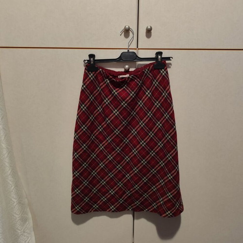 Midi vintage plaid skirt used, multicolor, size S