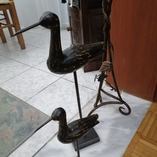 Wooden decorative birds new, set of 2 pieces