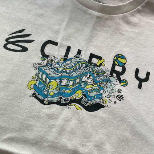 Under Armour S Curry T-shirt like new, white and blue, size 146-152 cm
