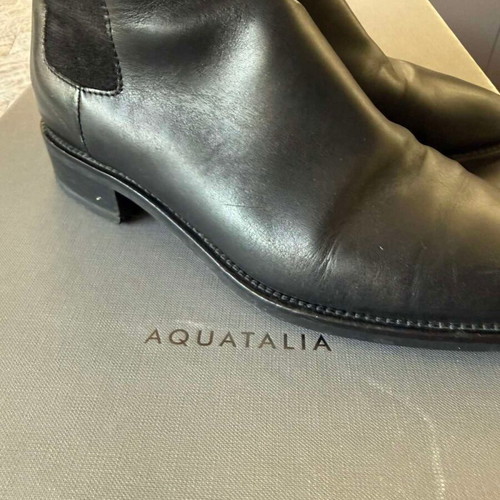 Women's leather boots used, size 37, black