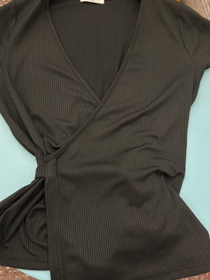 Women's black blouse used, back tie, size S