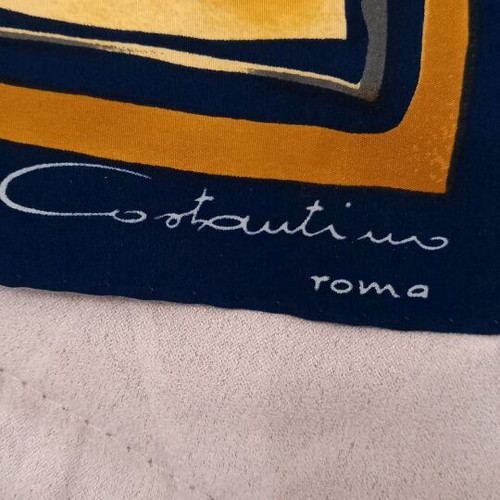 Costantino Roma silk scarf like new, blue and yellow