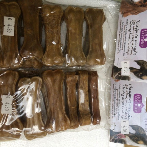 Pet Camelot Natural Solid Bone from Beef Leather 7.62cm 20gr 2x10 Pieces New