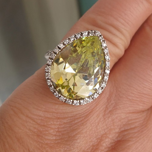 Oxette silver 925 ring with sparkling crystals, 16 mm