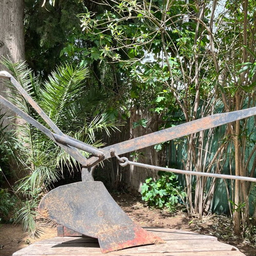 Antique plow used for outdoor decoration