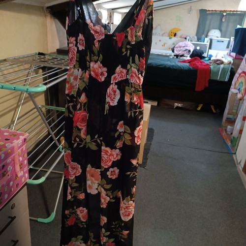 Floral Maxi Romper Dress like new, colorful, size S