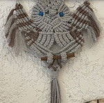 Macrame wall hanging with owl design handmade new