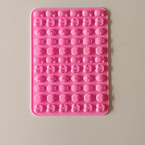 Silicone mold for gummies like new, fruit design, fuchsia color