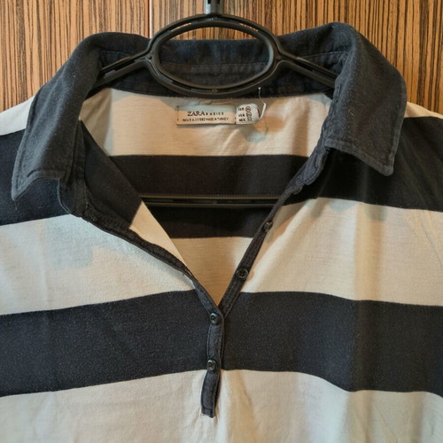 Zara short-sleeve top like new, black and white, XL
