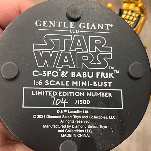 Star Wars Episode IX C-3PO and Babu Frik Bust 15cm new