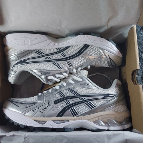 Asics Kayano 14 sneakers, grey and beige, size 43.5