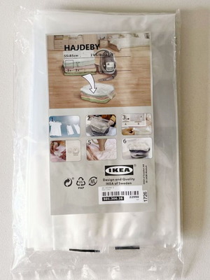 IKEA HAJDEBY Vacuum Storage Bags New, Set of 2, 55x85 cm