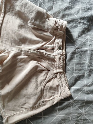 Pull & Bear denim shorts used, white, size M