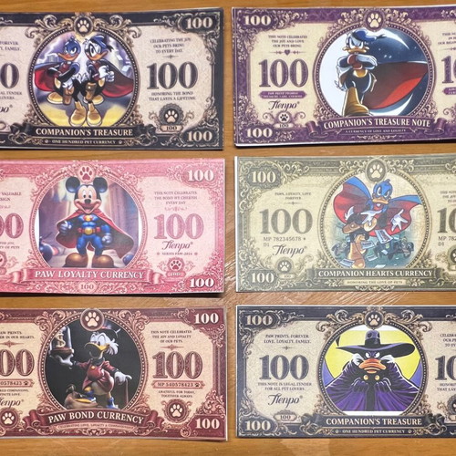 Disney Paper Money Lot of 6 New