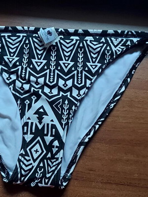 Bluepoint black and white bikini slip with side ties
