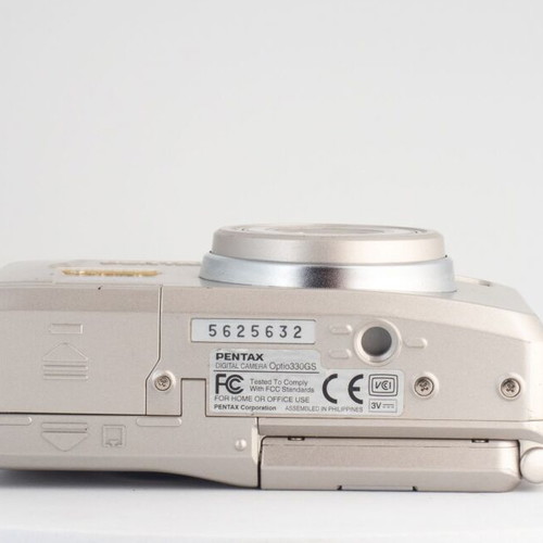 Pentax Optio 330GS 3.2MP vintage digital camera used with flip-up screen
