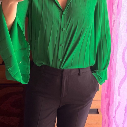 Saverini shirt like new, emerald green, size S, made in Italy