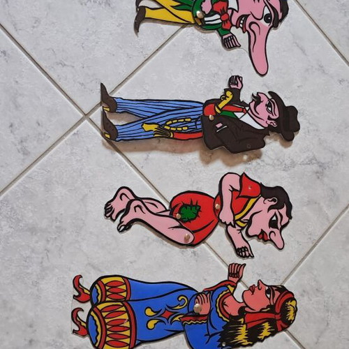 9 Karagiozis shadow theatre plastic figures