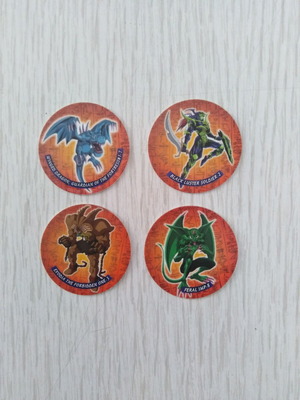 Yugioh Tazos pack like new, numbers 1, 7, 2, 3, 8