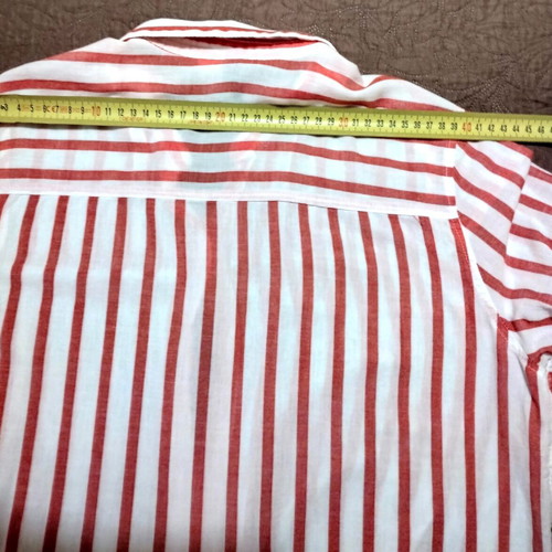 H&M women's striped shirt, white and red, size M