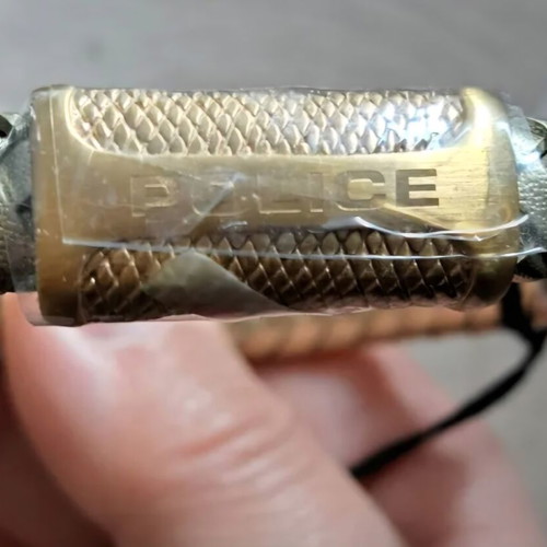 Police leather bracelet new, gold color, magnetic clasp