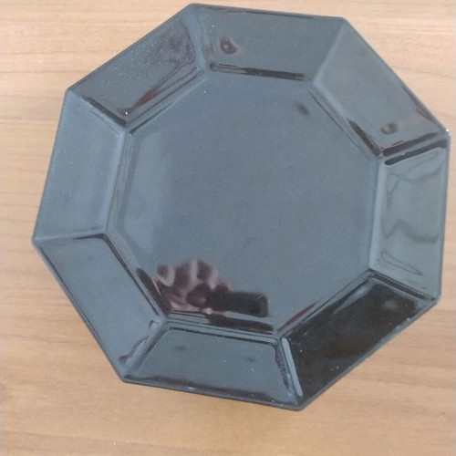 Arcoroc France black glass fruit plate set of 4