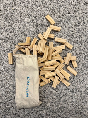 Mini wooden blocks new set with fabric pouch