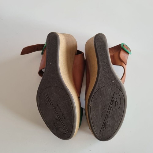 Yoshino platform sandals size 40 like new, brown and green