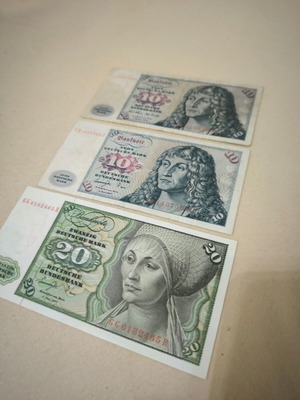 German banknotes pack 10, 10, 20 mark 1970-77