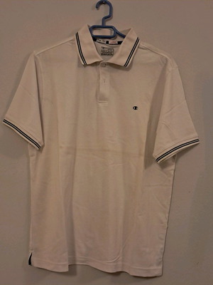 Champion polo-type t-shirt white size Large like new